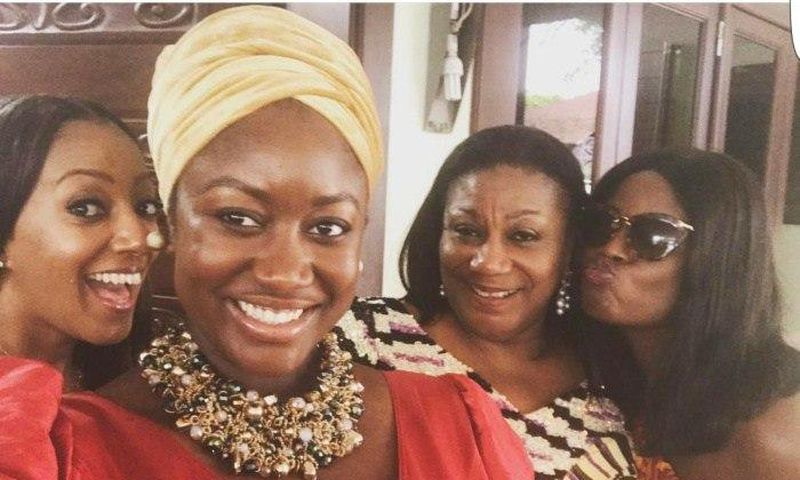 Valerie, Edwina, and Gyankroma with first Lady, Rebecca Akufo-Addo