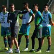 Coach of Brazilian football team Chapecoense, Vagner Mancini (C), takes a training session at the Agua Amarela training centre in Chapeco, Santa Catarina state, in southern Brazil on January 19, 2017