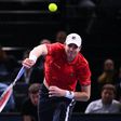 USA's John Isner serves the ball to USA's Jack Sock during their quarter-final match at the ATP World Tour Masters 1000 indoor tournament in Paris on November 4, 2016