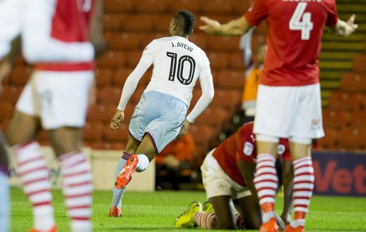 Jordan Ayew scored Aston Villa's goal against Barnsley