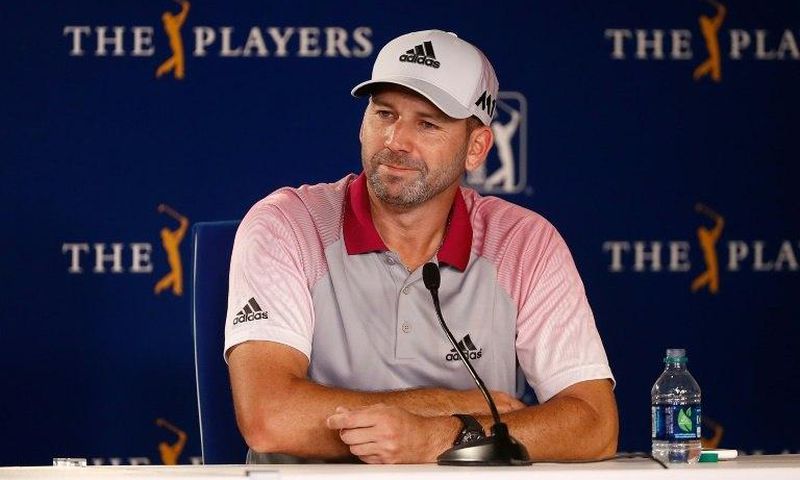 Sergio Garcia of Spain speaks to the media prior to the The Players Championship at the Stadium course at TPC Sawgrass on May 10, 2017 in Ponte Vedra Beach, Florida