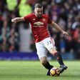 Manchester United defender Luke Shaw controls the ball during a English Premier League match between against Bournemouth at Old Trafford in Manchester, on March 4, 2017