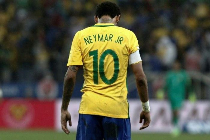 Brazil forward Neymar in action in a World Cup qualifier against Paraguay in Sao Paulo on March 28, 2017