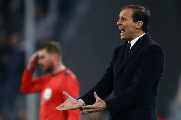 Juventus' head coach Massimiliano Allegri reacts during their UEFA Champions League Group H match, at the Juventus Stadium in Turin, on December 7, 2016