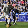 Real Madrid's forward Cristiano Ronaldo kicks the ball to score a goal during the Spanish league football match between Deportivo Alaves and Real Madrid CF at the Mendizorroza stadium in Vitoria on October 29, 2016