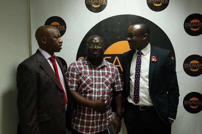 Kwame Gyan and guests at the launch of "Stream Music Channel'