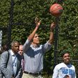 Then-US President Barack Obama, pictured in 2015, selected North Carolina's men and Connecticut's women to win the NCAA basketball tournament