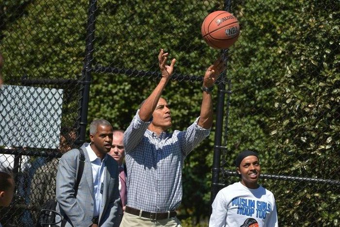 Then-US President Barack Obama, pictured in 2015, selected North Carolina's men and Connecticut's women to win the NCAA basketball tournament