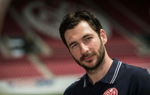 Sandro Schwarz, the new head coach of Bundesliga football club Mainz 05, is seen at his official presentation on May 31, 2017 at the Mainz stadium in western Germany