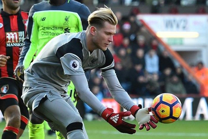 Liverpool goalkeeper Loris Karius gathers the ball during the English Premier League match against Bournemouth on December 4, 2016
