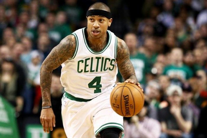 Isaiah Thomas of the Boston Celtics, pictured in February 2017, scored 22 points against the Chicago Bulls