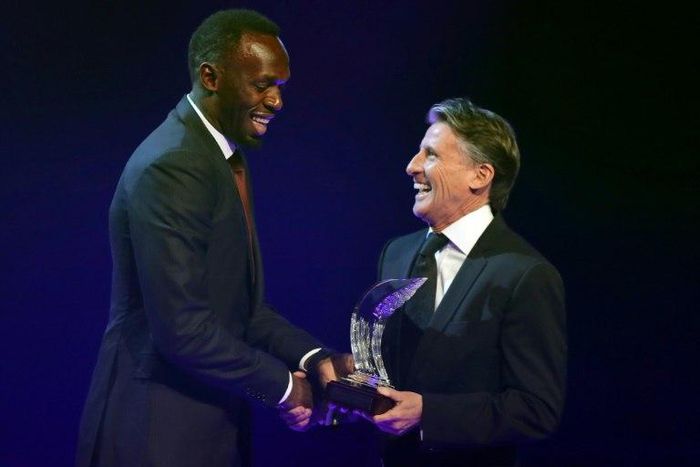 World athletics chief Sebastian Coe (R) has thrown his support behind a new team event spearheaded by Usain Bolt, pictured together during the 2016 International Association of Athletics Federations gala