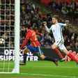 Spain's midfielder Isco (C) controls the ball to score his team's second goal during the friendly international football match between England and Spain at Wembley Stadium, north-west London, on November 15, 2016, which ended in a 2-2 draw