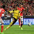 Benfica's midfielder Ljubomir Fejsa (R) vies with Dortmund's striker Pierre-Emerick Aubameyang during the UEFA Champions League round of 16 first leg football match February 14, 2017