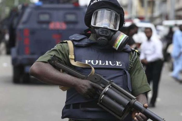 Masked Nigerian Police officer