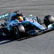 Mercedes AMG Petronas F1 Team's British driver Lewis Hamilton drives at the Circuit de Catalunya on February 27, 2017