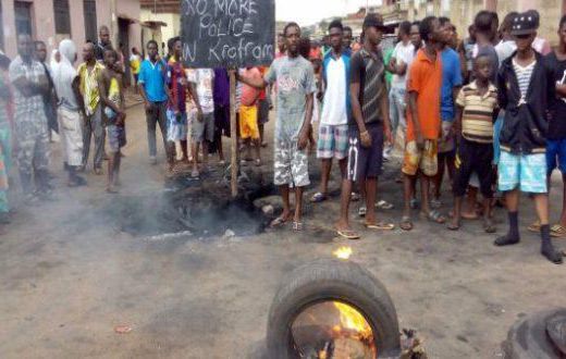 Angry residents took to the streets and blocked some roads in the area