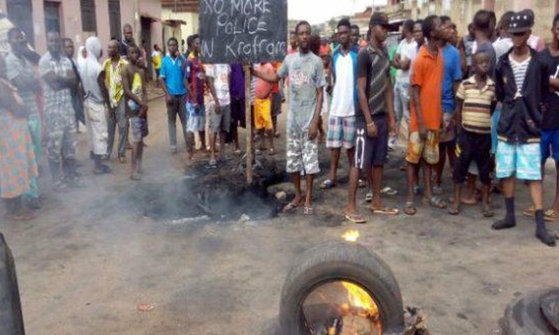 Angry residents took to the streets and blocked some roads in the area