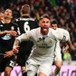 Real Madrid's captain Sergio Ramos celebrates after scoring a goal during their Spanish La Liga match against Deportivo la Coruna, at the Santiago Bernabeu stadium in Madrid, on December 10, 2016