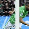 Loic Perrin celebrates after scoring for Saint-Etienne during a French league match against Lorient on February 12, 2017
