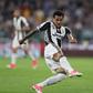 Juventus Defender Dani Alves kicks to score during the UEFA Champions League semi final second leg football match Juventus vs Monaco, on May 9, 2017