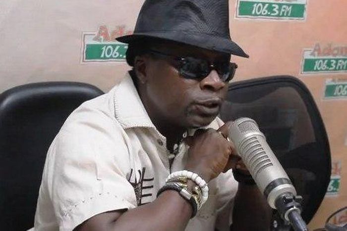 Highlife musician, Amanzeba Nat Brew at Adom FM studios