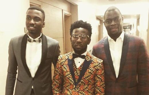 Bisa Kdei and his new manager, Jay Foley pose for photos before the main event