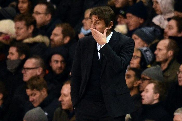 Chelsea's head coach Antonio Conte gestures on the touchline during the English Premier League football match against Tottenham Hotspur in London, on January 4, 2017
