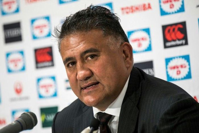 Japan's rugby union national team head coach Jamie Joseph speaks during a press conference in Tokyo, on January 19, 2017
