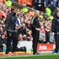 Everton manager Ronald Koeman (far right) looks at his Liverpool counterpart Jurgen Klopp during the Merseyside derby at Anfield in north-west England, on April 1, 2017