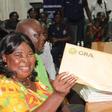 Akua Donkor with her husband at the EC to submit her forms