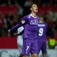 Real Madrid's forward Cristiano Ronaldo reacts during the Spanish league football match Sevilla FC vs Real Madrid CF at the Ramon Sanchez Pizjuan stadium in Sevilla on January 15, 2017