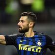 Inter Milan's midfielder Antonio Candreva celebrates after scoring a goal against Southampton on October 20, 2016