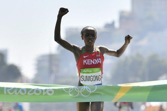 Jemima Sumgong was the first Kenyan woman to win Olympic marathon gold when she triumphed at Rio in 2016 and is also the regining London Marathon champion