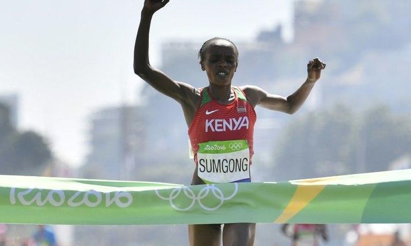 Jemima Sumgong was the first Kenyan woman to win Olympic marathon gold when she triumphed at Rio in 2016 and is also the regining London Marathon champion