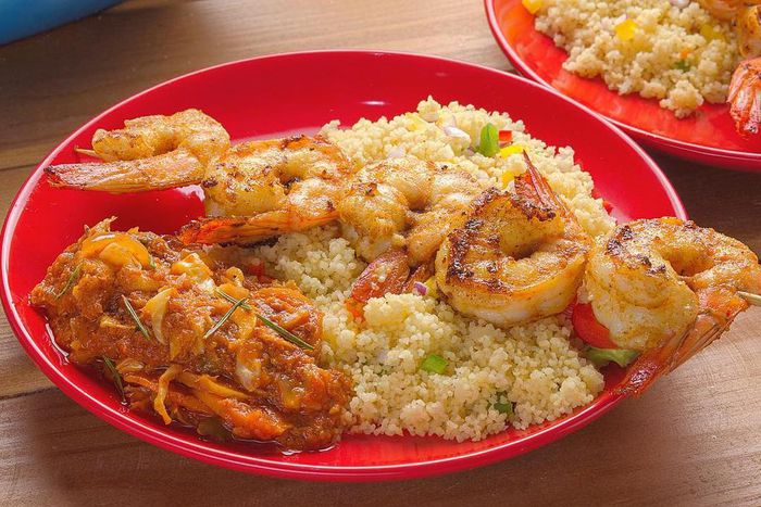 Grilled shrimps with Couscous (Telandeworld)