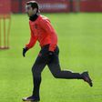 Manchester United's midfielder Henrikh Mkhitaryan takes part in a training session at their Carrington base in Manchester March 15, 2017, on the eve of their UEFA Europa League Round of 16 second-leg football match against Rostov