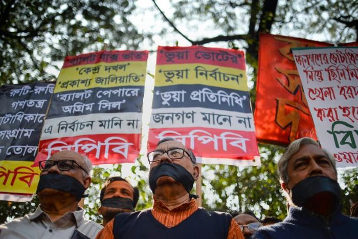 Opposition activists and MPs have criticsed the election and called for the poll to be re-run