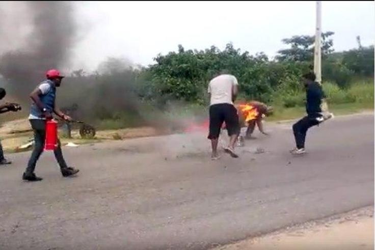 Stanlee Ohikhuare sets Ani Iyoho ablaze for stunt