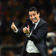 Paris Saint-Germain's coach Unai Emery reacts during their UEFA Champions League Group A match against Basel, at the Parc des Princes stadium in Paris, on October 19, 2016