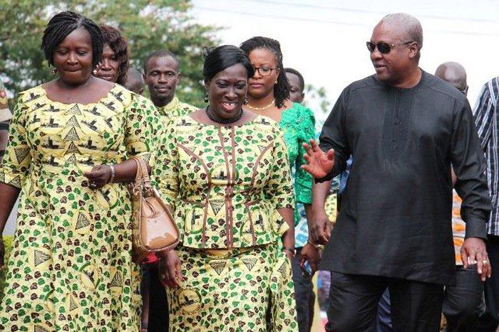 President Mahama with the Educational Minister