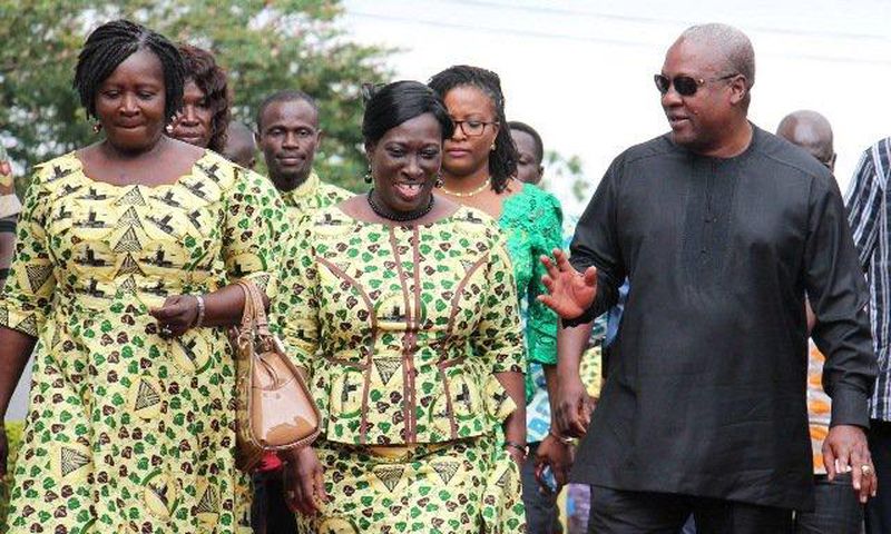 President Mahama with the Educational Minister