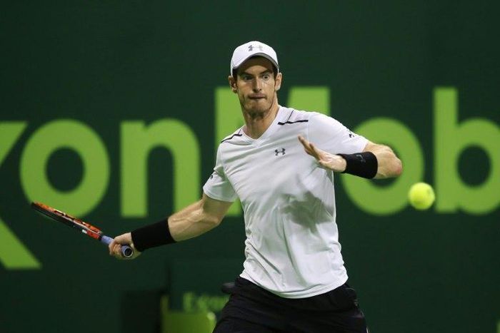 Andy Murray returns the ball to Jeremy Chardy on the fourth day of the ATP Qatar Open tennis competition in Doha on January 3, 2017