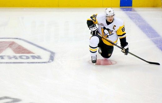 Sidney Crosby of the Pittsburgh Penguins leads the NHL with 44 goals this season, only the second time in his career he set the pace