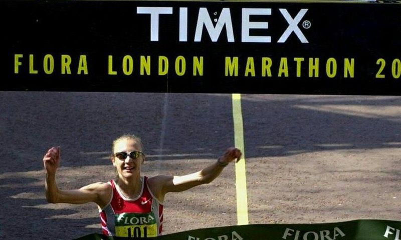 Paula Radcliffe ran a world record time of 2hr 15min 25sec in winning the 2003 London Marathon