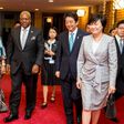 President John Mahama in the company of his wife, Lordina Mahama, Prime Minister Shinzo Abe of Japan amd his wife