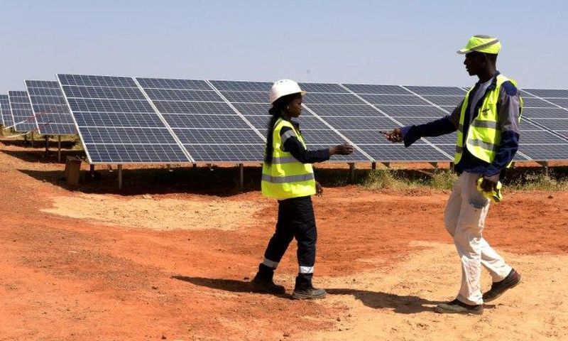 The opening ceremony of a photovoltaic solar farm in Bokoul, Senegal, last month
