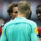 Nice's forward Mario Balotelli (R) reacts after a red card on October 2, 2016