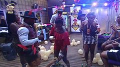Housemates during the Legend party