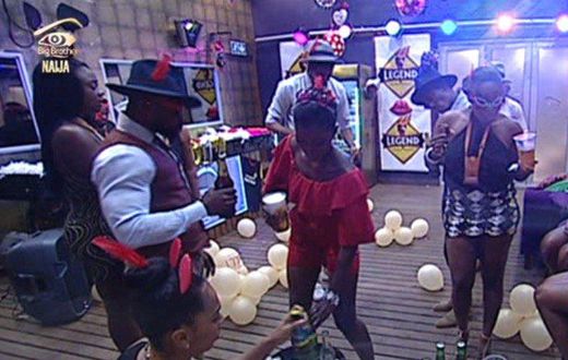 Housemates during the Legend party